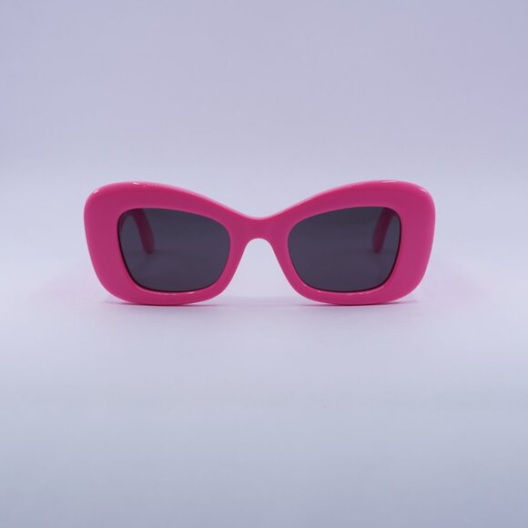 Alexander McQueen AM0434S 004 Sunglasses Pink Cat Eye Frame, Grey Lenses main image 11